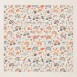 Foulard Cute Orange Blue Spring Rainbow Clouds Motif<br><div class="desc">If you need any further customization please feel free to message me on yellowfebstudio@gmail.com</div>