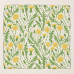 Foulard Dandelions, vert, jaune et blanc<br><div class="desc">Pandelions vectoriels peints à la main. Motif du printemps.</div>