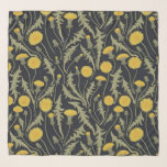 Foulard Dandelions, vert, jaune et noir<br><div class="desc">Pandelions vectoriels peints à la main. Motif du printemps.</div>