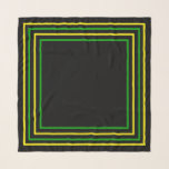 Foulard Drapeau jamaïcain vert et jaune couleur noire<br><div class="desc">Élégant foulard noir à motifs simples carrés dans les couleurs jaunes et vertes du drapeau jamaïcain</div>