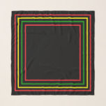 Foulard Drapeau rouge or vert Rasta couleur noir<br><div class="desc">Élégant foulard noir à motifs carrés simples dans les couleurs du drapeau Rasta rouge,  jaune et vert</div>