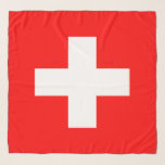 Foulard Drapeau suisse (Suisse)<br><div class="desc">Ce dessin présente le drapeau de la Suisse (officiellement la Confédération suisse), pays enclavé au centre de l'Europe. Il s'agit d'une république fédérale, divisée en 26 cantons, dont la capitale est Berne, et la plus grande ville de Zurich. Le pays borde l'Allemagne au nord, l'Autriche et le Lichtenstein à l'est,...</div>