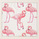 Foulard Flamants roses<br><div class="desc">Aquarelle peinte à la main oiseaux flamands,  motif sans soudure</div>