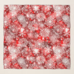 Foulard Flammes de neige sur rouge<br><div class="desc">motif vectoriel sans soudure avec flocons de neige blancs sur un arrière - plan rouge</div>