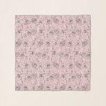 Foulard Fleurs et faces chic rose<br><div class="desc">Faites une déclaration avec ces fleurs imprimées sur mesure et visages foulard motif en tissu de chiffon léger,  26" x 26" de long.</div>