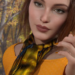 Foulard Fleurs fractales du jardin de Maillie<br><div class="desc">De belles fleurs fractales inspirées du monde entier fleurissent en jaune doré foncé et orange sur un arrière - plan noir dramatique. fractale originale de Gingezel.</div>