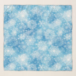 Foulard Flocon de neige bleu<br><div class="desc">motif vectoriel sans soudure avec flocons de neige blancs sur un arrière - plan bleu</div>