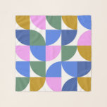 Foulard Formes géométriques modernes et colorées Bleu pour<br><div class="desc">Un style moderne et rétro amusant formes géométriques de style moderne motif dans les couleurs mignonnes de bleu,  moutarde,  vert et violet.</div>