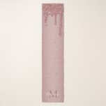 Foulard Girly Rose Gold Sparkle Glitter Drips monogram<br><div class="desc">Parties scintillant Rose Gold Sparkle Drips Monogram Scarf avec parties scintillant en or rose/rose faux mode goutte sur un arrière - plan chic avec votre monogramme et nom personnalisés. Veuillez nous contacter à cedarandstring@gmail.com si vous avez besoin d'aide pour la conception ou les produits correspondants.</div>
