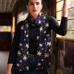 Foulard Gold Stars Marine Sky Trendy Starry Motif<br><div class="desc">Élevez votre style avec cette écharpe céleste chic. Un ciel bleu orné d'étoiles dorées chatoyantes crée un accessoire captivant et élégant. Parfait pour ajouter une touche de magie céleste à toute tenue, ce foulard est à la fois élégant et polyvalent. Enveloppez-vous dans un confort luxueux et faites une déclaration avec...</div>