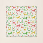 Foulard Horse Racing Derby Jour fêté Motif coloré<br><div class="desc">Célébrez votre derby de course à cheval préféré avec ce motif magnifique. Le design extensible est réalisé dans des tons de vert, d'or et de rouge brillants sur un arrière - plan blanc / gris avec un léger effet marbré. Le motif orné comprend des chevaux, des trophées, des fer à...</div>