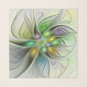 Foulard Imaginaire coloré Fleur moderne Abstrait Fractal