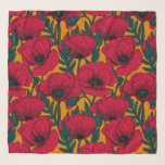 Foulard Jardin aux coquelicots rouges<br><div class="desc">Motif vectoriel fait de pavots rouges dessinés à la main.</div>