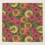 Foulard Jardin de Dahlia<br><div class="desc">Motif vectoriel dessiné à la main avec fleurs dahlia.</div>