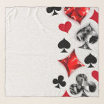 Foulard Joueur de poker Joueur de cartes de jouer costumes<br><div class="desc">Gris,  arrière - plan texturé avec des symboles de cartes à jouer polygonaux. Symboles de jeu de cartes,  coeur,  diamant,  pique et club.</div>