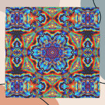 Foulard Kaleidoscope psychédélique bleu rouge et vert<br><div class="desc">Ce modèle de fleur kaléidoscope psychédélique est composé de bleu,  de rouge et de vert. Des visuels trippy vibreants pour l'hippie moderne ou toute personne qui aime les couleurs vives et funky!</div>