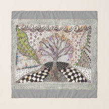 Lavender Tree Chiffon Scarf