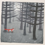 Foulard Le renard et la forêt<br><div class="desc">Un renard rouge sauvage solitaire se dresse sous les pins dans une forêt sombre. Une peinture paysagère pour les amoureux des animaux,  de la nature et de la faune. Art original de Nic Squirrell.</div>