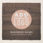 Foulard Logo d'entreprise personnalisé Employés de l'entre<br><div class="desc">Moderne rustique minimaliste Scarf modèle pour ajouter votre logo d'entreprise, le nom de l'employé, le titre actuel de l'emploi, le nom d'entreprise et le site Web ou seulement le nom de l'entreprise. Changez les polices ou les couleurs en utilisant notre "outil de design" imbriqué sous le bouton "Personnaliser". Il n'y...</div>