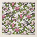 Foulard Magnolia en floraison et tireur<br><div class="desc">Fleurs de magnolia peintes à la main et de souris</div>