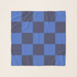 Foulard Monochrome bleu foncé croate Checkers<br><div class="desc">Cette écharpe monochromatique présente un audacieux motif géométrique,  célèbre damier croate en version bleue.</div>