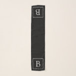 Foulard Monogramme classique simple | Texte noir et blanc<br><div class="desc">Minimal et classe.</div>