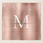 Foulard Monogramme féminin en métal brossé d'or Rose fémin<br><div class="desc">Monogramme féminin en métal brossé,  Rose féminin en or</div>