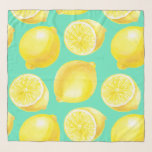 Foulard Motif citrons aquarelle<br><div class="desc">Citrons peints à l'aquarelle sur papier puis motif fabriqués dans Photoshop.</div>