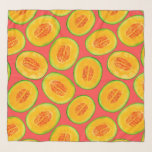 Foulard Motif d'aquarelle de tranches de melon<br><div class="desc">Aquarelle motif avec tranches de melon sur arrière - plan rouge</div>