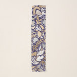 Foulard Motif d'illustration de la feuille florale blanche<br><div class="desc">Ce motif élégant et moderne convient parfaitement à une femme élégante et branchée. Il présente une feuille d'or imitation, des fleurs blanches, grises et bleues de marine dessinées à la main, ainsi qu'un motif d'illustration en feuilles. C'est un design chic, joli, unique et luxueux ; idéal pour une femme raffinée...</div>