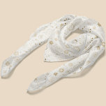 Foulard Motif mystique céleste Sun Moon Stars<br><div class="desc">Le soleil,  la lune et étoiles motif ésotérique mystique dans une palette de couleurs blanc et or apaisante.</div>