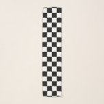 Foulard Noir et blanc Checkered<br><div class="desc">Art numérique abstrait des carrés noirs et blancs dans une formation checkered.</div>