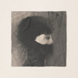 Foulard Odilon Redon Armor. Visage de femme foncée / Symbo<br><div class="desc">Foulard Odilon Redon "Armor". Symbolisme art.</div>