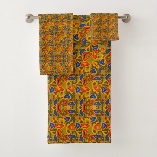 Foulard orange à motif multicolore brillant (En situation)