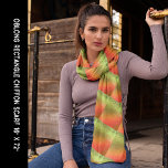 Foulard Orange et vert brillant look Motif Abstrait Long<br><div class="desc">Écharpe aux tons colorés dans les motifs d'art abstraits qui donnent un look brillant. Personnalisez ce modèle si vous voulez échanger l'image. Customisez encore pour d'autres changements.</div>