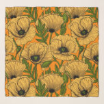 Foulard Pavot jaune<br><div class="desc">Motif vectoriel fait de pavots dessinés à la main.</div>