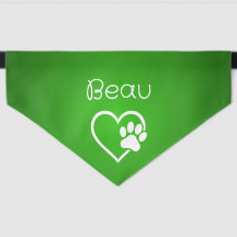 Foulard personnalisé vert pour chien