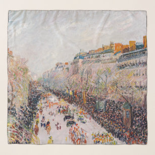 Foulard Pissarro - Montmartre, Mardi Gras sur le boulevard