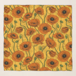 Foulard Poppies orange<br><div class="desc">Fleurs de pavot,  peintes à la main dans Photoshop,  motif sans soudure.</div>