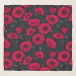 Foulard Poppies rouges<br><div class="desc">Fleurs de pavot,  peintes à la main dans Photoshop,  motif sans soudure.</div>