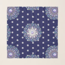 Rosace bleue et flocon de neige
