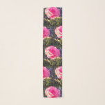 Foulard Rose rose et Feuilles verts<br><div class="desc">Le Rose de Pauline. Ce motif rose est fait d'un rose qui pousse dans le jardin de ma mère Pauline. Il fleurit presque toute l'année et apporte toujours du plaisir. Dans cette impression, les feuilles roses et verts sont touchés par la lumière du soleil. J'ai conçu ce foulard en mousseline...</div>