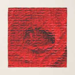 Foulard Rose rouge Carré Abstrait Chiffon Scarf