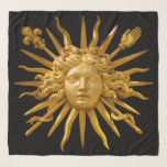 Foulard Symbole de Louis XIV le Roi Soleil<br><div class="desc">Symbole de Louis XIV le Roi Soleil (Roi Soleil) sur la porte d'or du Château de Versailles avec arrière - plan noir</div>