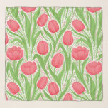 Foulard Tulipes en rouge et vert<br><div class="desc">Tulipes en rouge et vert,  motif sans soudure</div>