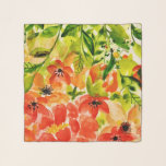 Foulard Vert Fleurs de corail en fleurs sauvages Aquarelle<br><div class="desc">Fleurs vives et colorées en fleurs.</div>