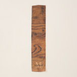 Foulard Vintage bois brun brun roux Monogramme<br><div class="desc">Cadeau pour lui ou elle - accessoire unique de relevé de mode - Personnalisez avec votre initiale et votre nom personnalisés. Idée cool pour les hommes,  charpentier,  ouvrier du bois,  homme pratique...  Photo de grain de bois brun clair et foncé avec cool brûlé vintage style rustique élégant.</div>