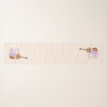 Foulard Violon, Chaussures de Ballet, Fleurs et Papillons<br><div class="desc">Foulard à chiffon au design féminin doux. Illustré d'une aquarelle représentant un violon en bois,  des pantoufles de ballet rose se reposent contre elle et sont décorés de fleurs et de papillons. Placez-vous sur un arrière - plan rose pêche.</div>