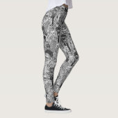 foule de cryptide leggings noirs et blancs (Droite)