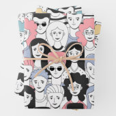 Foule de gens enveloppant le jeu de papier (En situation)